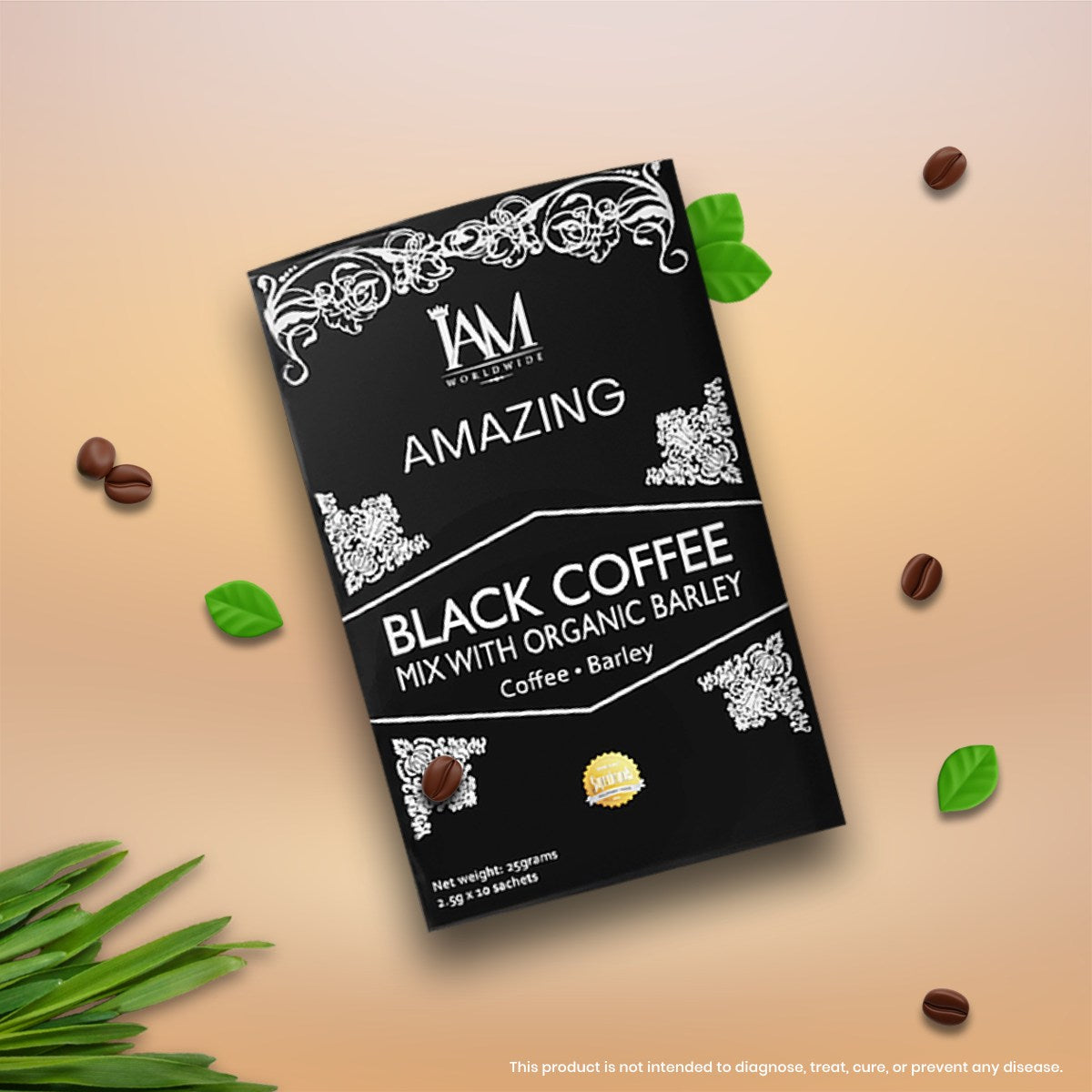 Amazing Black Coffee Mix with Organic Barley | 1 Box | 10 Sachets | COD