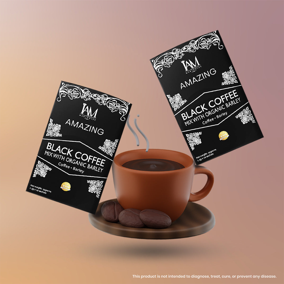 Amazing Black Coffee Mix with Organic Barley | 1 Box | 10 Sachets | COD