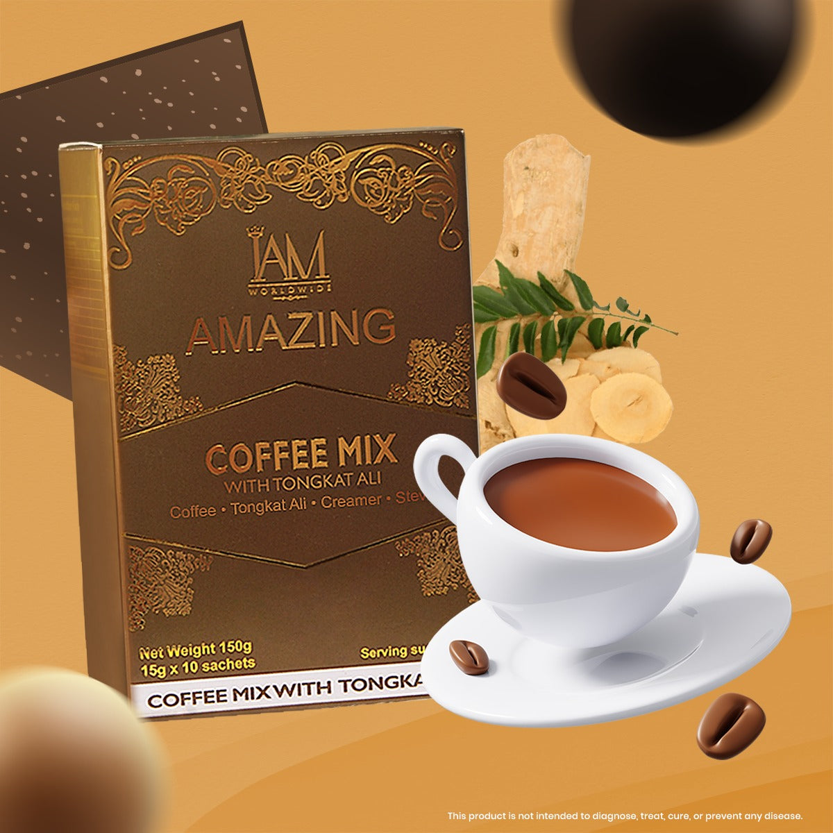 Amazing Coffee Mix with Tongkat-Ali | 1 Box | 10 Sachets | Cash on Delivery