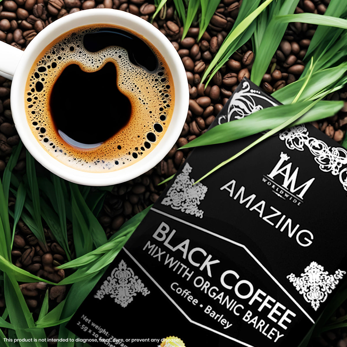 Amazing Black Coffee Mix with Organic Barley | 1 Box | 10 Sachets | COD