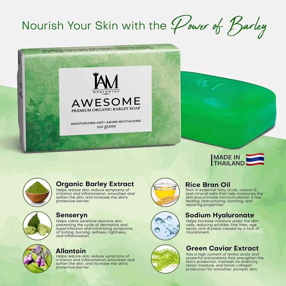 AWESOME Premium Organic Barley Soap